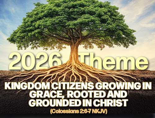 a tree in the graww with roots visible under the soil with 2026 theme in white letters